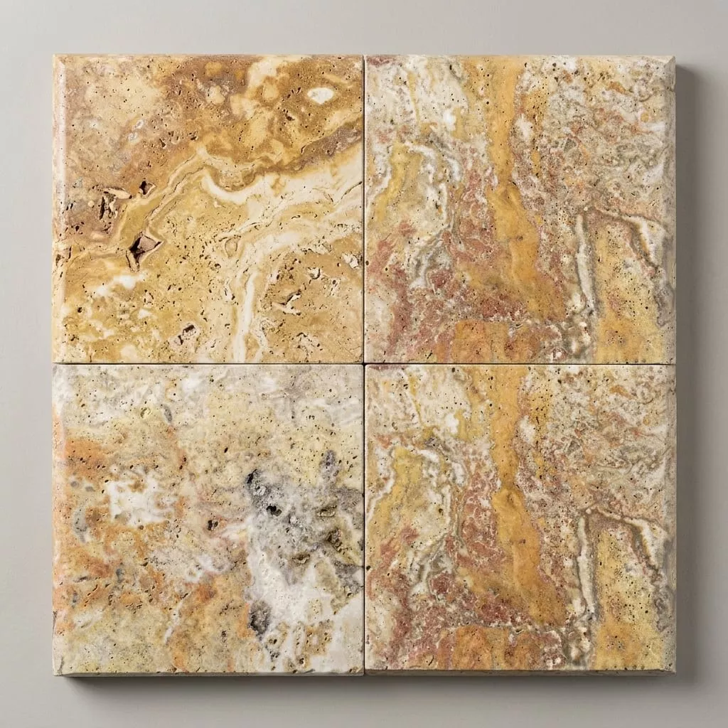 Fantastico Travertine Coping 16x16 Unfilled Bullnose 2 inch