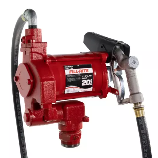 Fill-Rite 115V AC Fuel Transfer Pump with Hose & Nozzle - 20 GPM