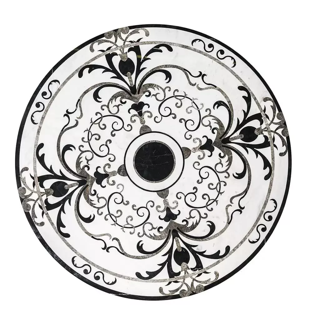 Florans Multi Finish Round Marble Medallions 36x36
