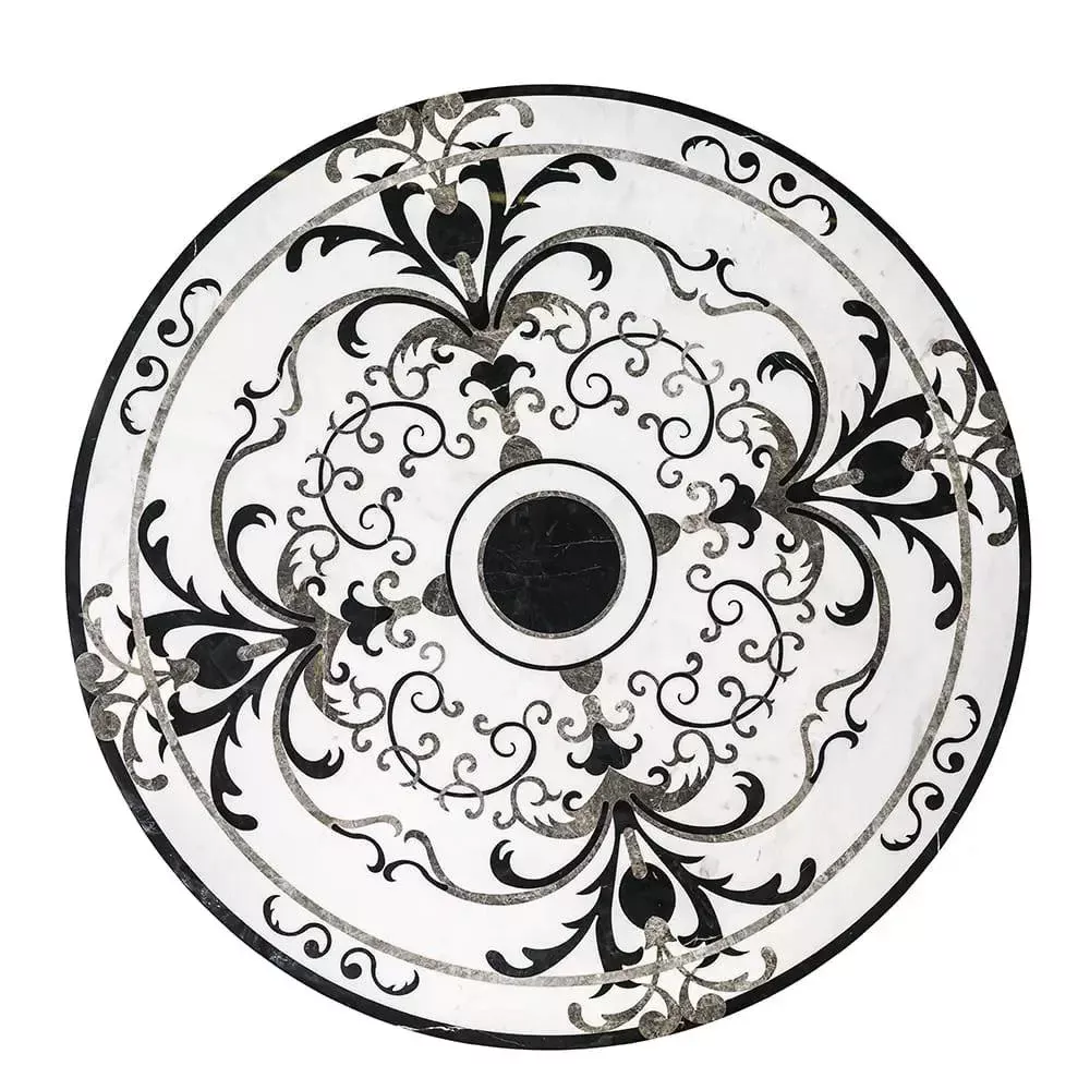 Florans Multi Finish Round Marble Medallions 48x48