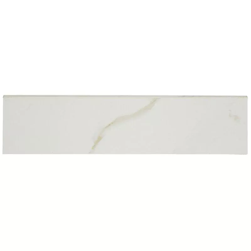 Florentine Carrara Ceramic Wall Trim - 3" x 10" Bullnose 10" side
