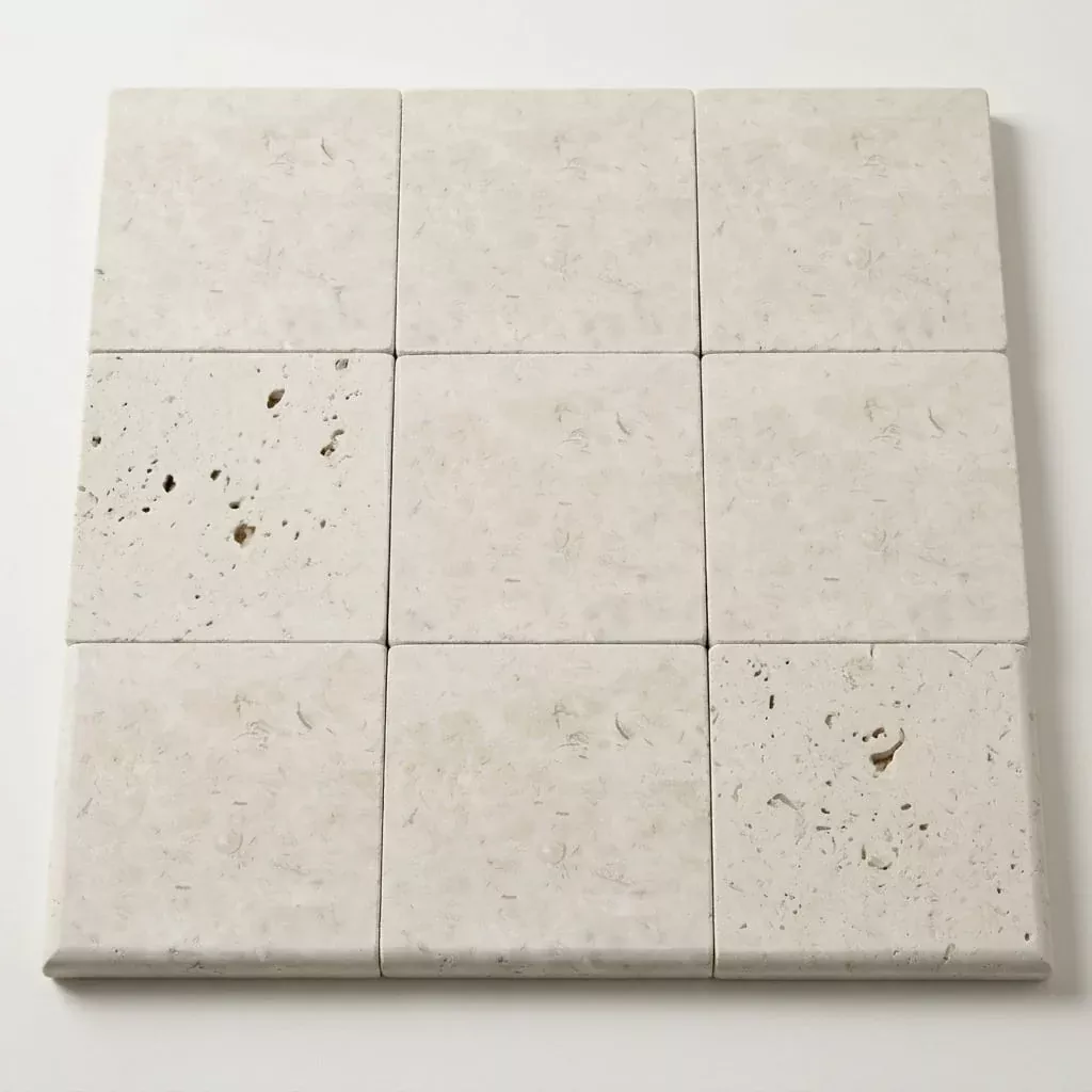 Freska Limestone Coping 12x12 Unfilled, Honed Bullnose2 inch