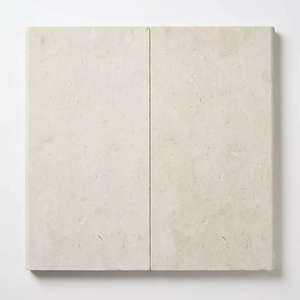 Freska Limestone Coping 12x24 Tumbled Bullnose, Beige 1.25 inch