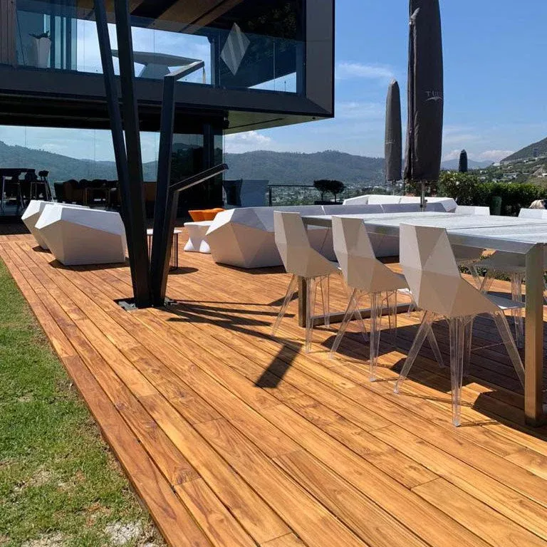 FSC 1 x 6 Teak - Plantation Wood One Sided Pre-Grooved Decking