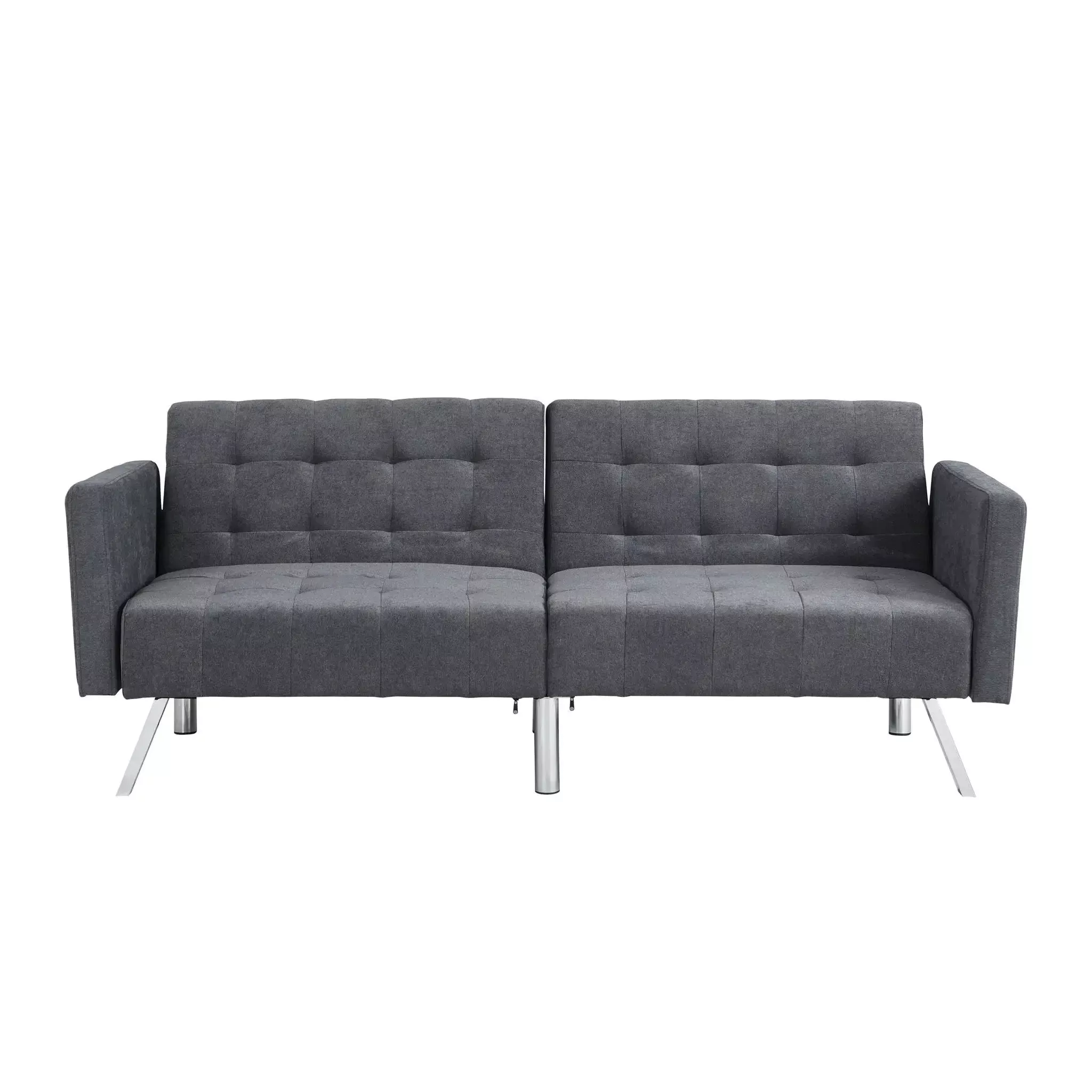 Futon Sofa Bed Convertible Folding Lounge Couch, Armrests