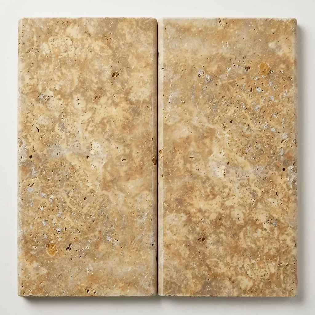 Gold Travertine Coping 12x24 Tumbled Bullnose1.25 inch