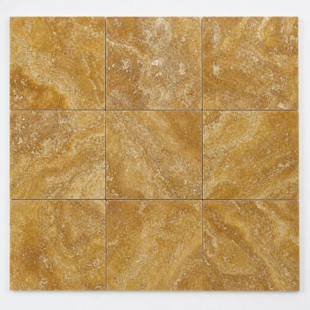Gold Travertine Tile 12x12 Polished