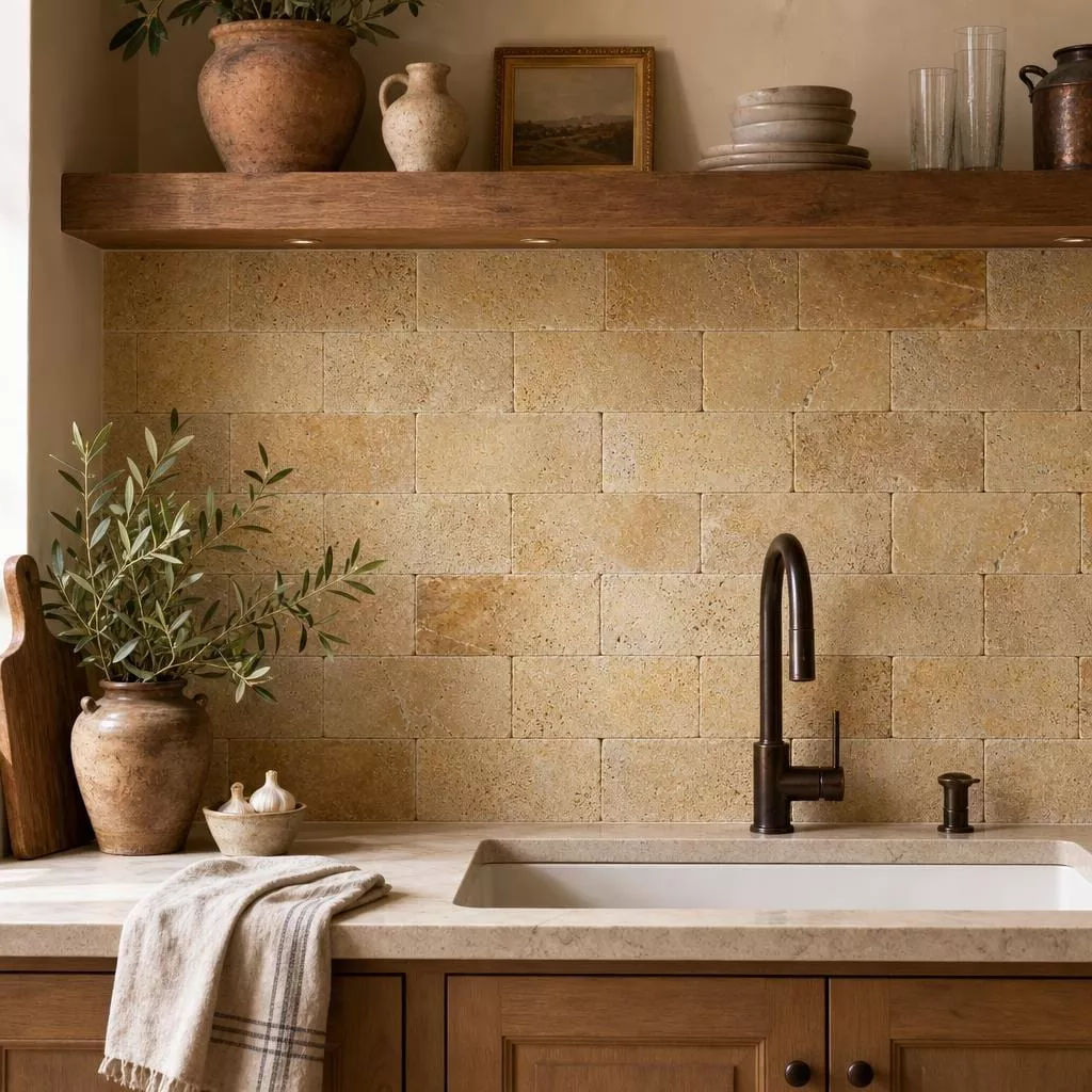 Gold Travertine Tile 4x8 Tumbled