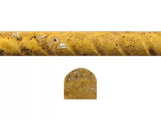 Gold Travertine Trim 1x12 Honed Rope Liner