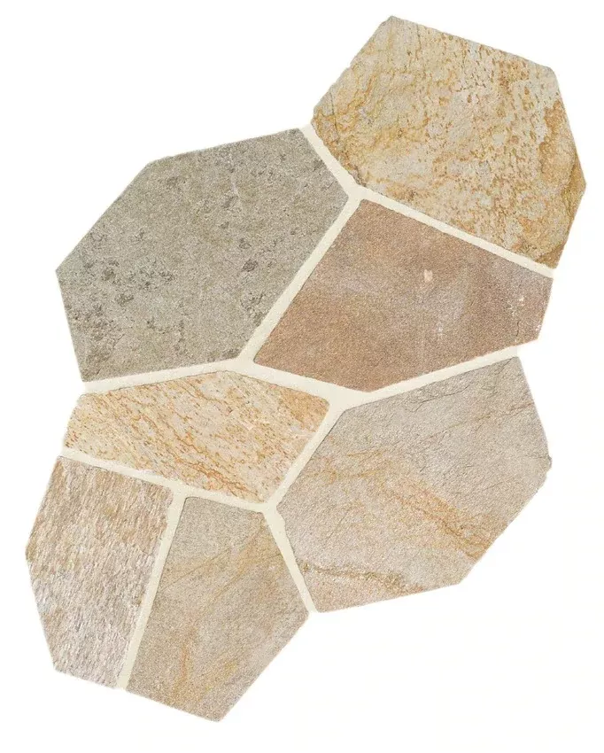 Golden Sun Slate Flagmat - Natural Cleft Face, Gauged Back