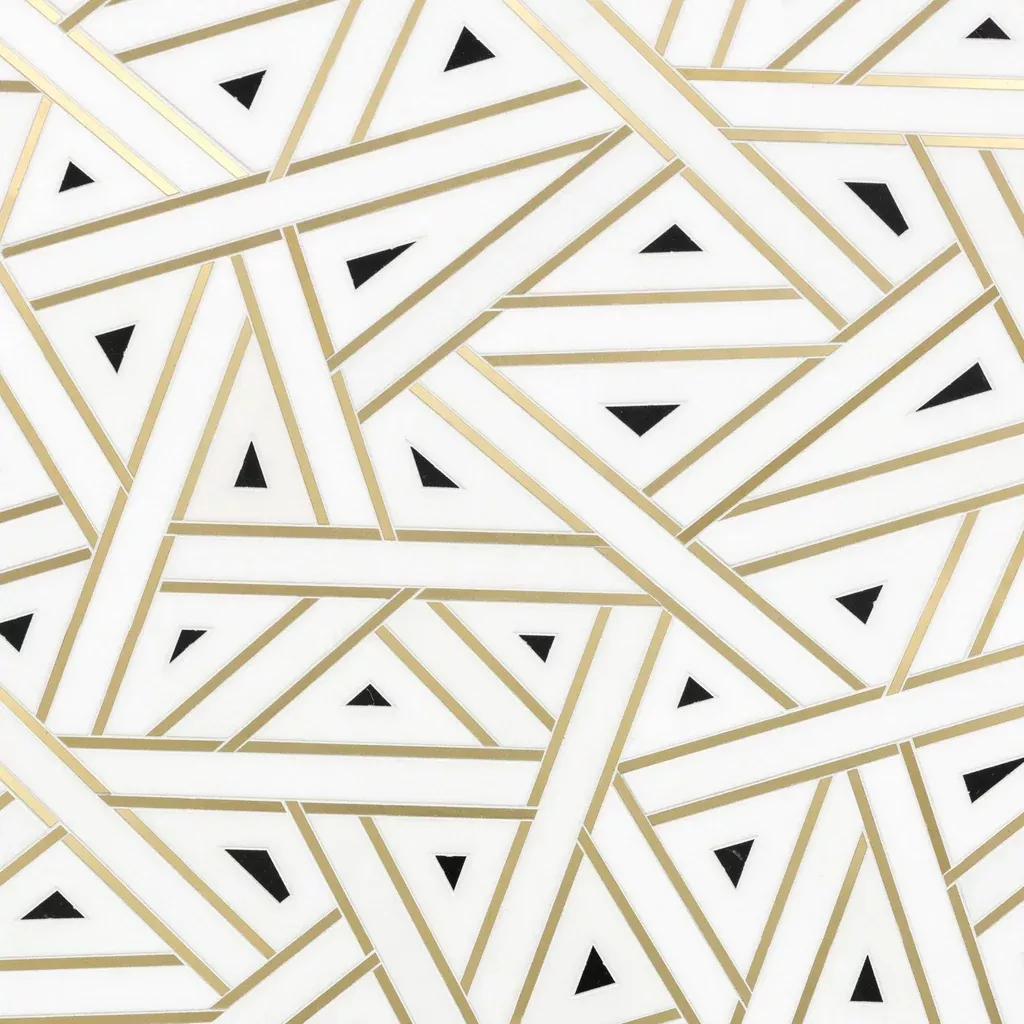 Grand Gatsby Thassos Black Blend Swatch Card