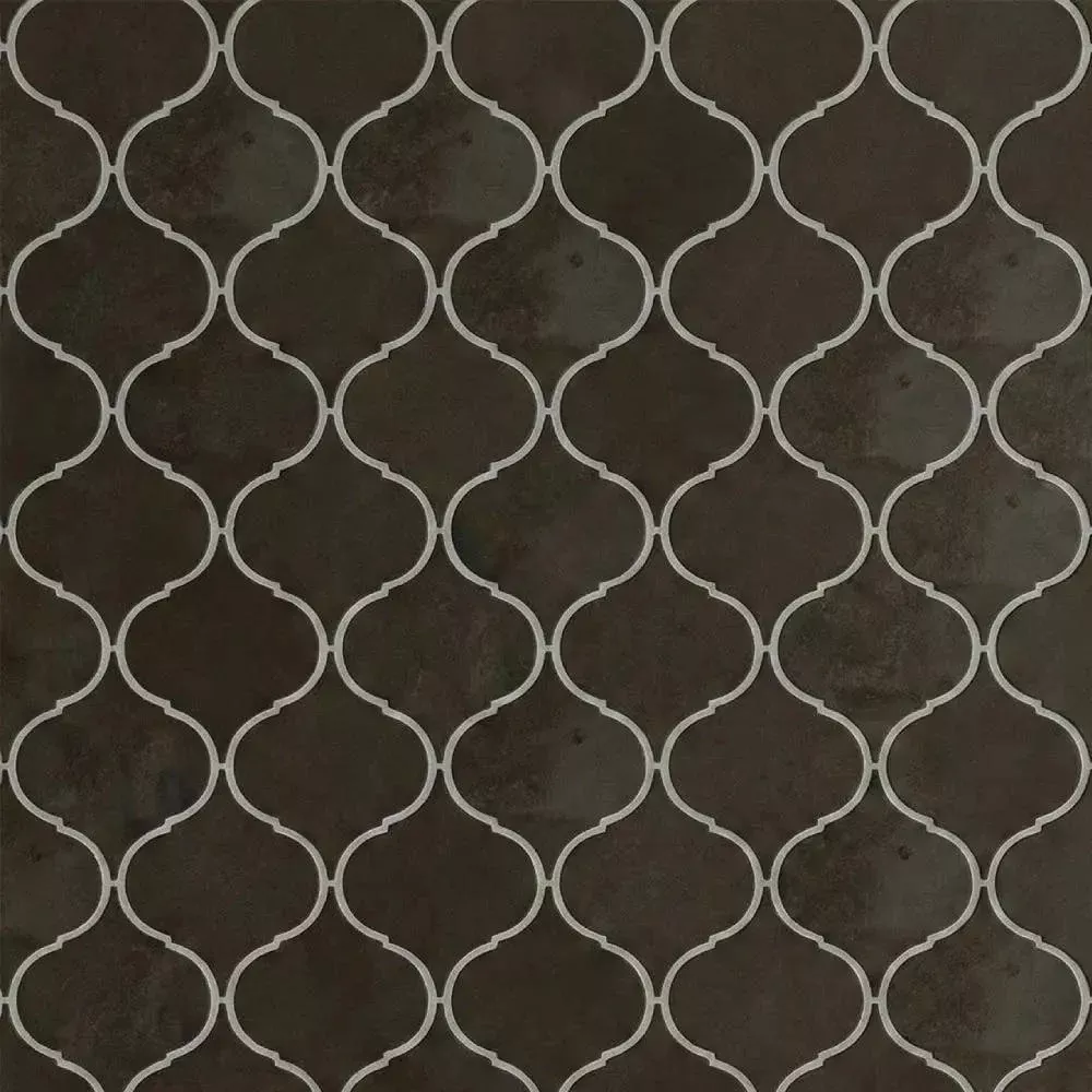 Gray Fousanna Honed Winter Leaf Limestone Waterjet Mosaics 4 7/8x6 13/16
