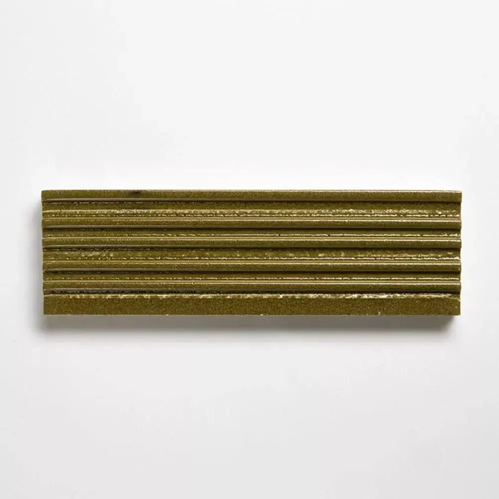 Grove Leather Fluted Glazed Terracotta Tiles 2 1/4x7 9/16