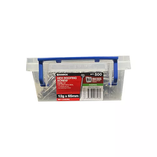 Hex Head Roofing Screw 12 x 65mm with Seal B8 Coating Timber Screws Box of 500