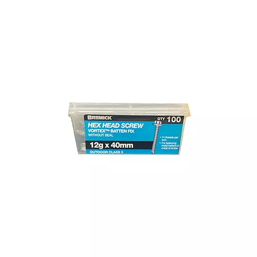 Hex Head Screw 12g x 40mm Gal Metal Screws Box of 100