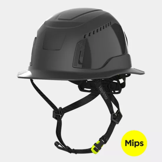 HexArmor Ceros XT400 Hard Hat - Black Vented Full Brim with Mips