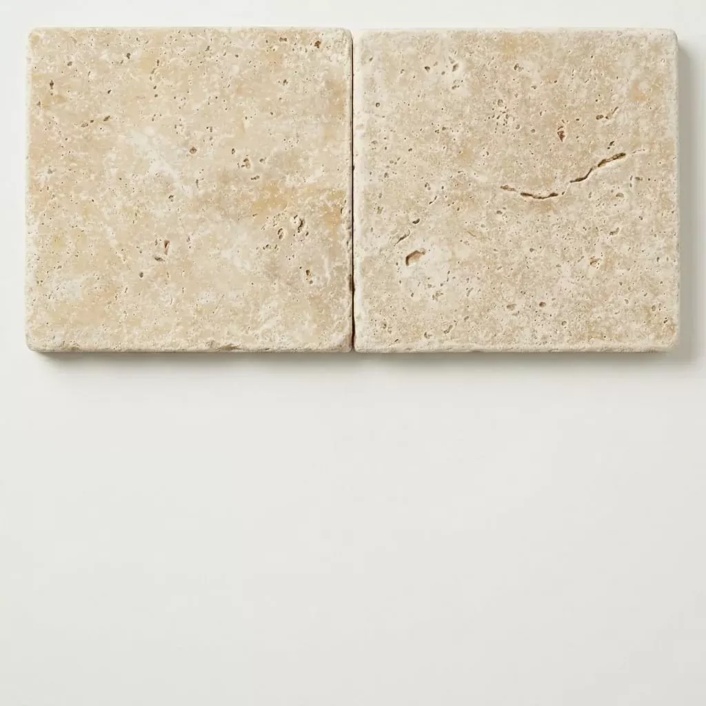 Ivory Beige Travertine Paver 24x24 Tumbled 1.25 inch