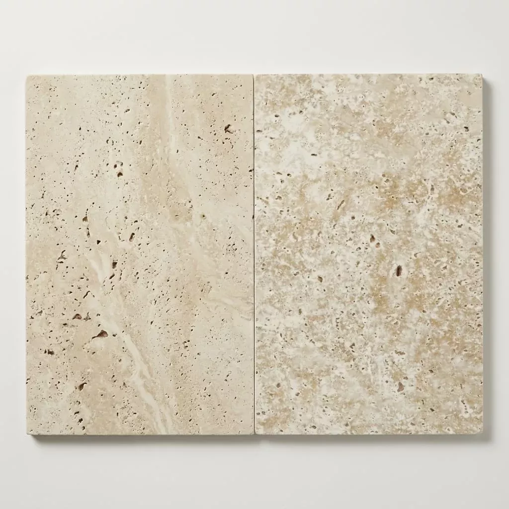 Ivory Beige Travertine Tile 16x24 Unfilled, Honed