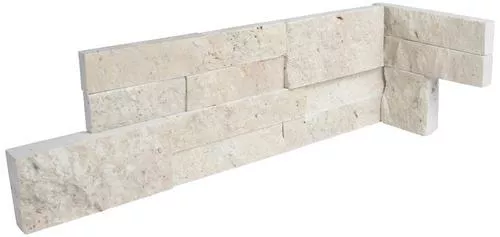 Ivory Travertine Ledger Corner 6x24 Splitface