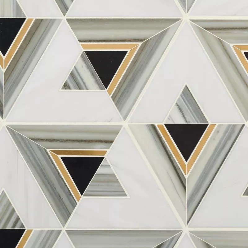 Jax Dolomite Nero Brass Marble Mosaic