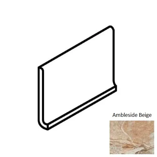 Kendal Slate Ambleside Beige Ceramic Floor & Wall Trim - 6" x 12" Cove Base