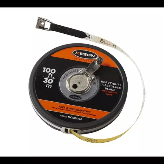 Keson Closed Reel Metal Housing Fiberglass Tape Measure 50'