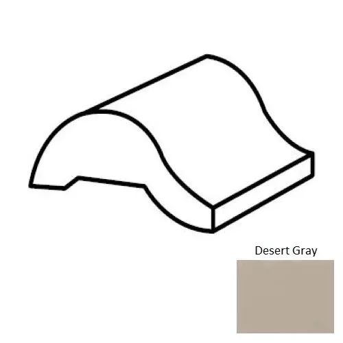 Keystones Unglazed Mosaic Desert Gray Porcelain Floor Trim - 1" x 2" Swimming Pool Nosing