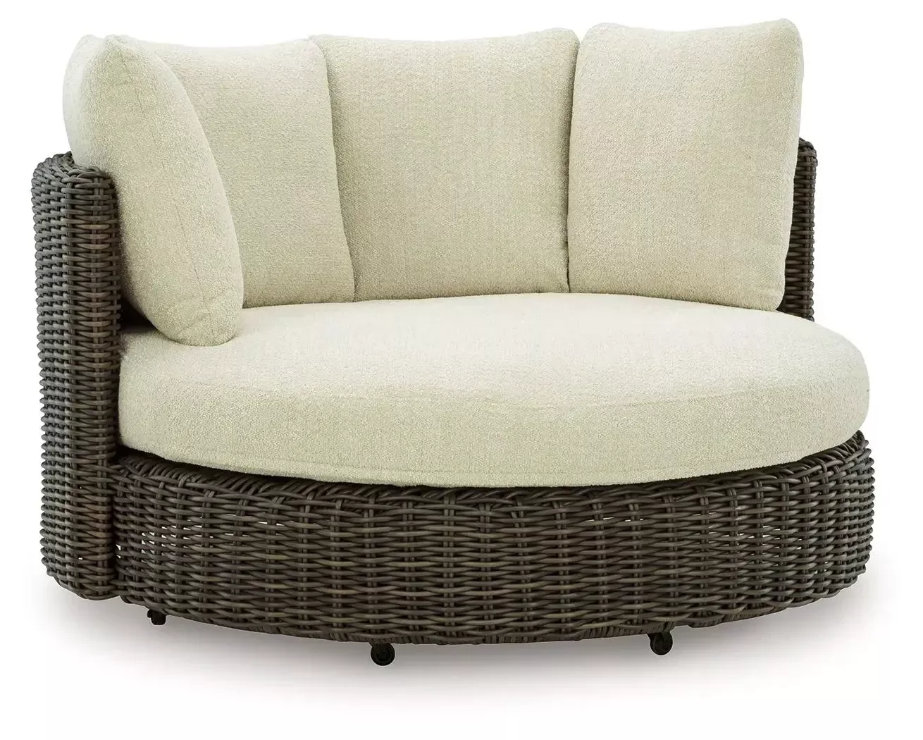 Kimora - Swivel Lounge Chair With Cushion - Beige / Dark Brown