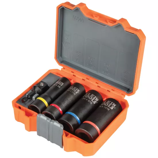 Klein Tools 2-in-1 Impact Socket Set - 12-Point - 5 Piece