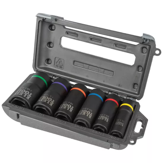Klein Tools 2-in-1 Impact Socket Set - 6-Point - 6 Piece