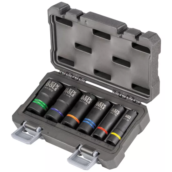 Klein Tools 2-in-1 Slotted Impact Socket Set - 12-Point - 6 Piece