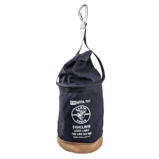 Klein Tools Canvas Bucket - Flame-Resistant - Top Closing - 12"