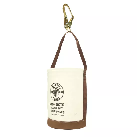 Klein Tools Canvas Bucket - Leather Bottom - Connection Points - 12"