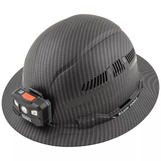 Klein Tools Hard Hat - Premium Karbn Pattern - Vented Full Brim - Class C - Lamp