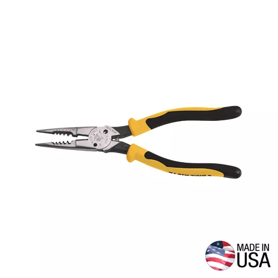 Klein Tools Pliers - All-Purpose Needle Nose - Spring Loaded - Cuts - Strips - 8.5"