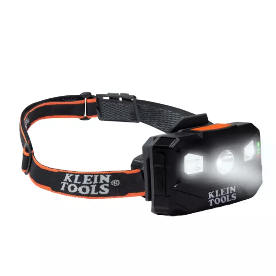 Klein Tools Rechargeable Headlamp with Fabric Strap - 400 Lumens - All-Day Runtime