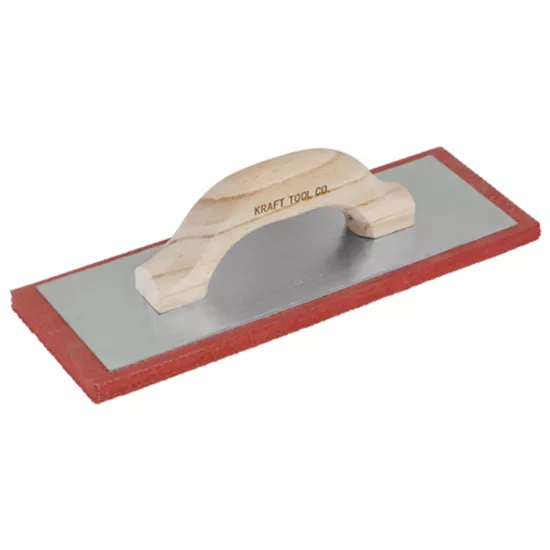 Kraft 12"x4"x1/2" Lightweight Red Rubber Float with Wood Handle