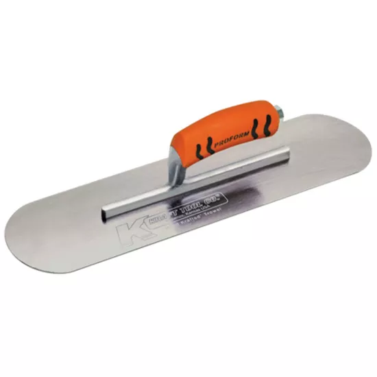 Kraft 14"x4" Carbon Steel Pool Trowel with Proform Handle - 6" Shank