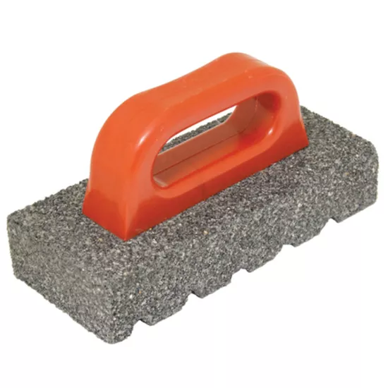 Kraft 20 Grit 8"x3-1/2"x1-1/2" Fluted Rub Brick with Plastic Handle