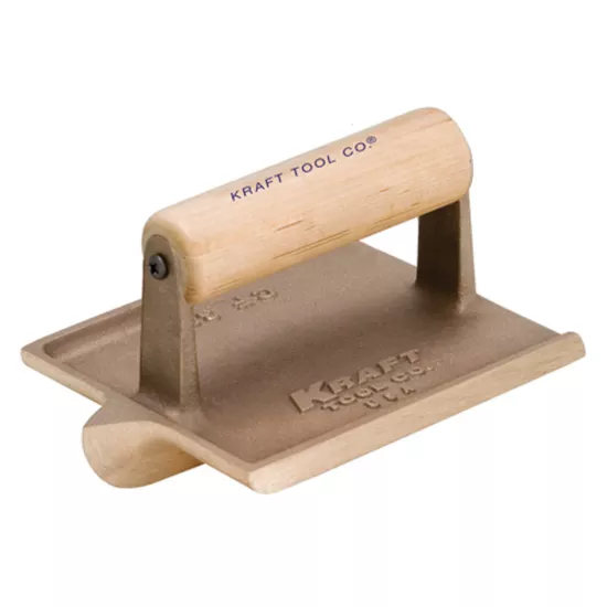 Kraft 6"x4-1/2" 1/4"R 1/2"D Large Bit Bronze Groover with Wood Handle