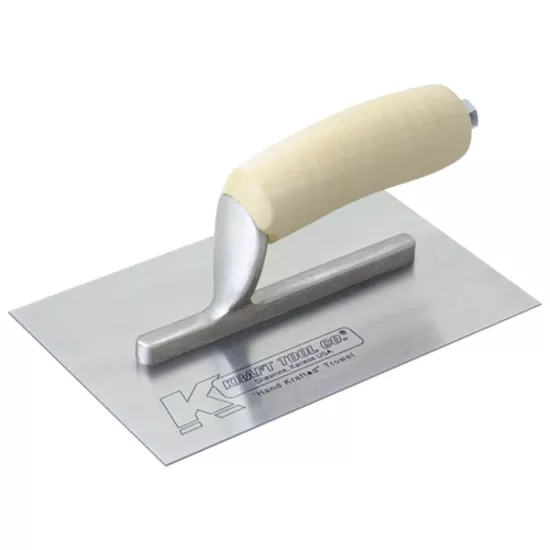 Kraft 8"x3" Carbon Steel Midget Trowel with Camel Back Wood Handle