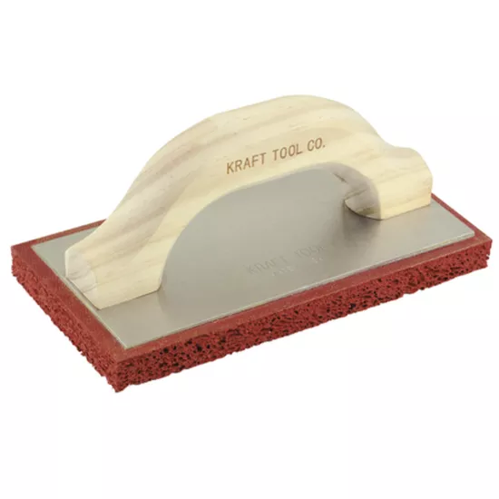 Kraft 8"x4"x5/8" Coarse Cell Red Rubber Float with Wood Handle