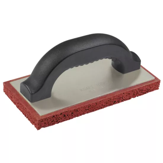 Kraft 8"x4"x5/8" Fine Cell Red Float with Plastic Handle