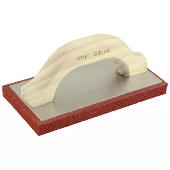Kraft 8"x4"x5/8" Fine Cell Red Float with Wood Handle