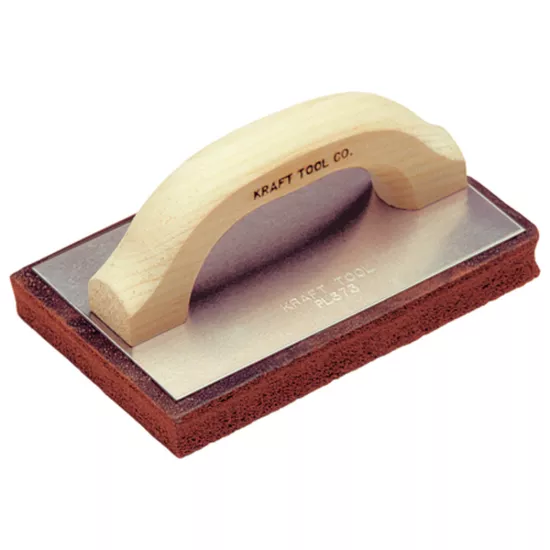Kraft 8"x5"x1" Coarse Red Rubber Float with Wood Handle