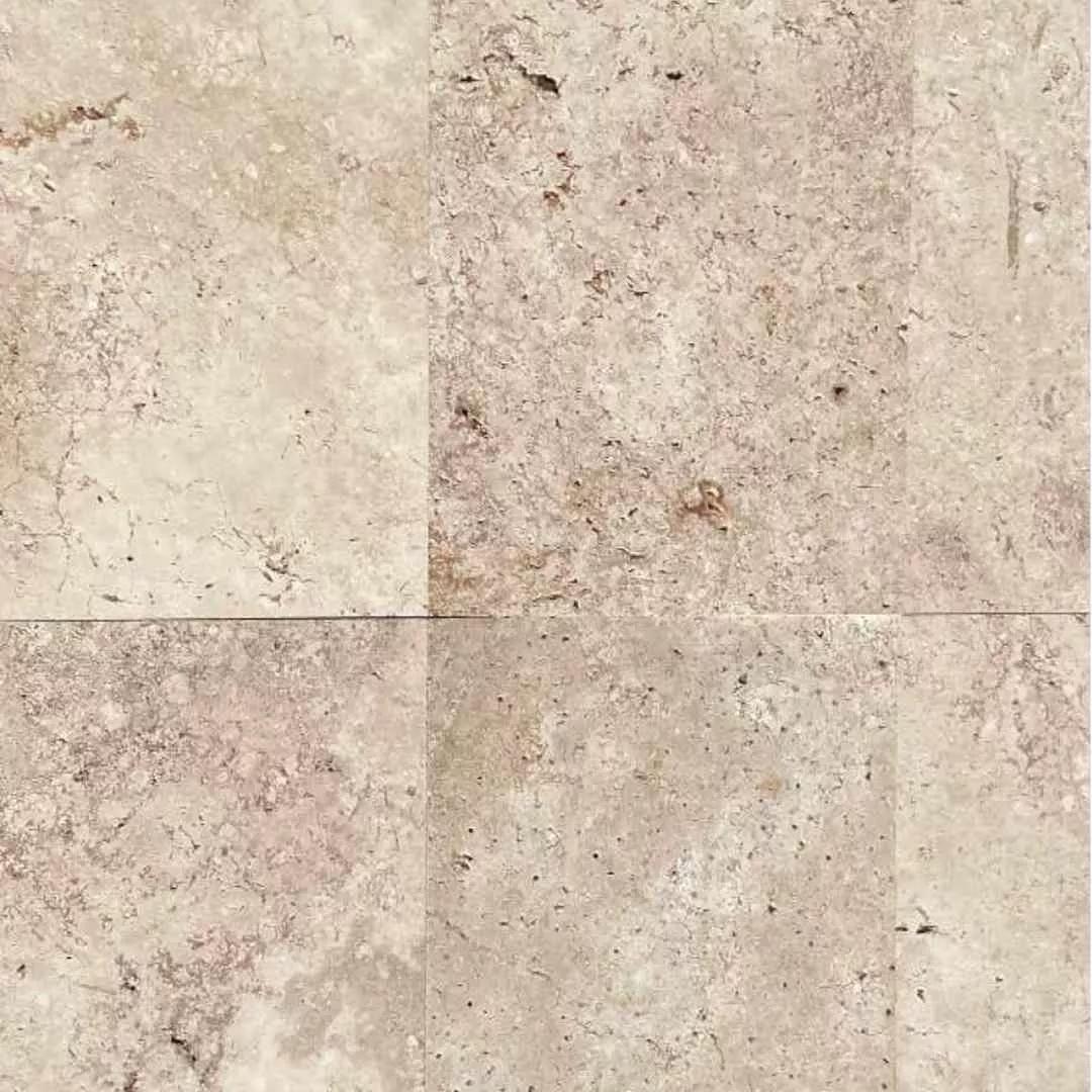 LIGHT WALNUT Travertine brushed/unfilled, 24" x 12" x 1/2" ( 2 SF/PC) Tile - Mediterranean