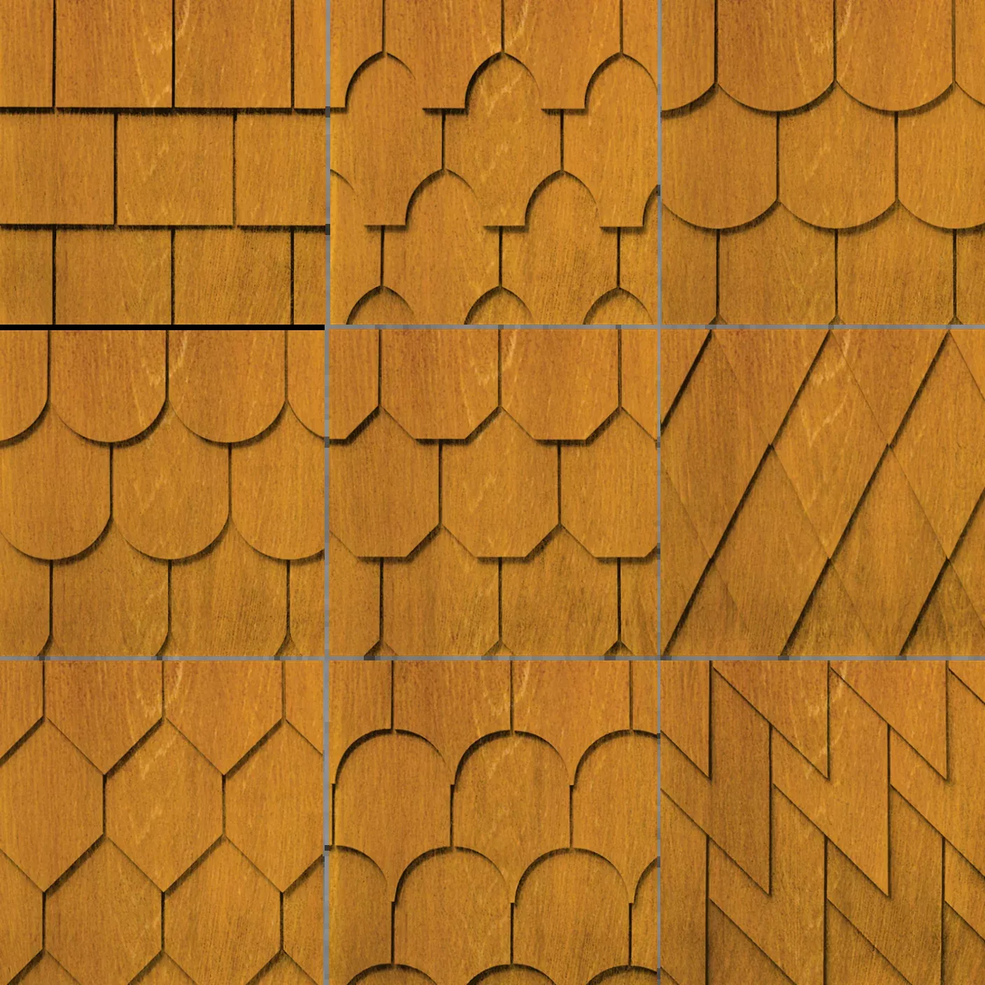 Maibec Genuine Wood Victorian Shingles in Golden Curry