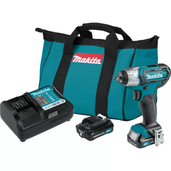 Makita 12V max CXT 1/4" Square Drive Impact Wrench Kit w/2.0Ah Battery