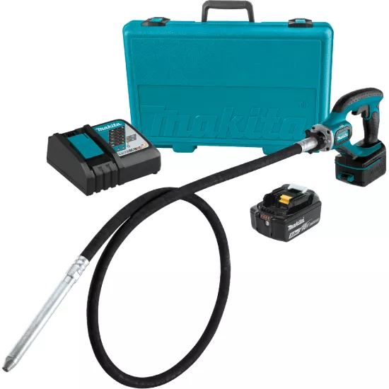 Makita 18V LXT 8' Concrete Vibrator Kit w/5.0Ah Battery
