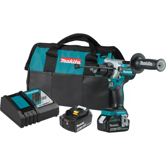 Makita 18V LXT Brushless 1/2" Hammer Driver-Drill Kit w/5.0Ah Battery